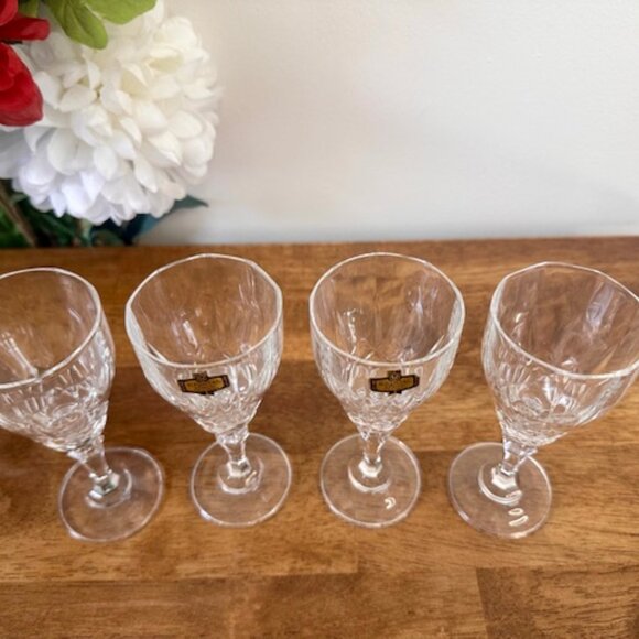 Vintage Kristal Zajecar Crystal Wine Glasses Set of 4 Made in Yugoslavia - Picture 3 of 7